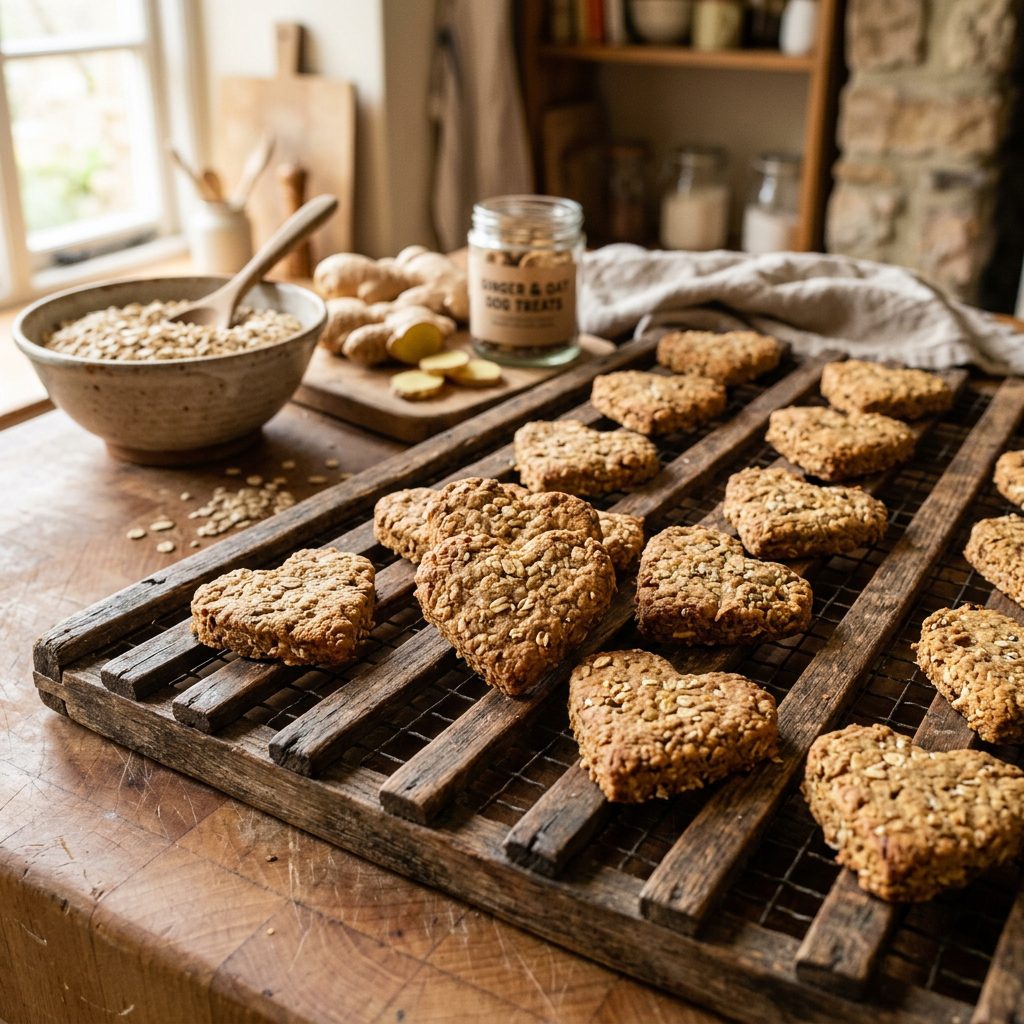 Does Your Dog Throw Up in the Car? Try These Ginger Oat Dog Biscuits Tonight!