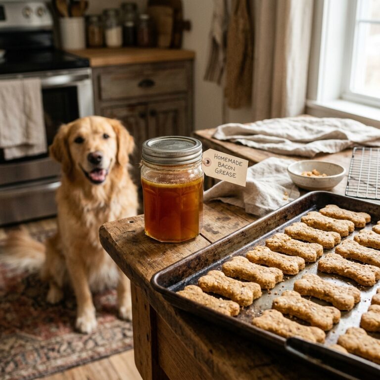 Don't Throw It Out! Turn Leftover Bacon Grease Into Your Dog's Favorite Biscuits!