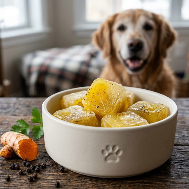 Skip the Arthritis Pills! Feed Your Senior Dog These Turmeric Bone Broth Ice Cubes