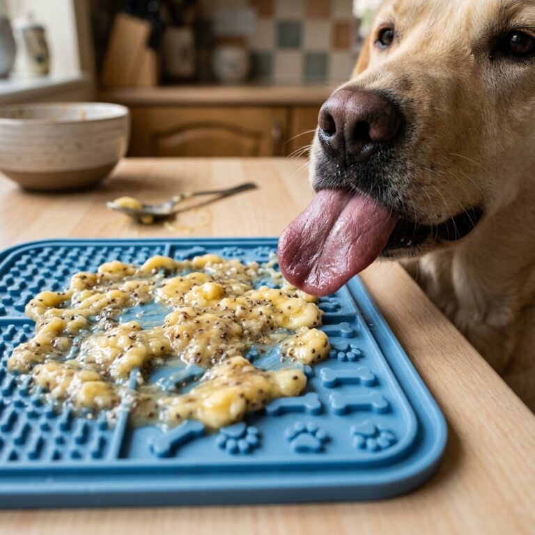Stop Dog Crate Crying Instantly with This 3-Ingredient Banana Chia Calm Lick Mat!