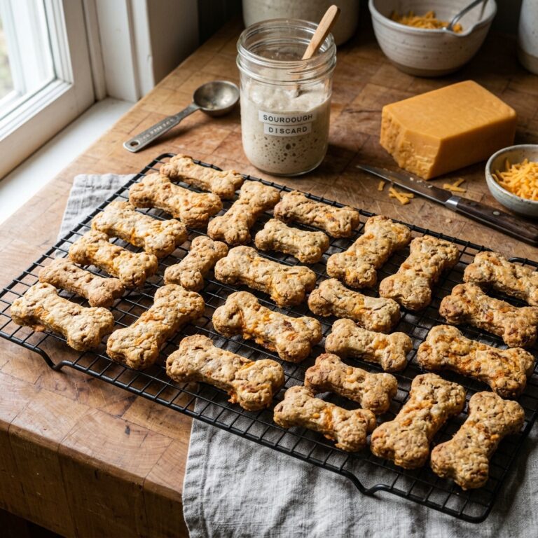Stop Throwing It Out! How to Bake Delicious Sourdough Discard Dog Bones with Cheddar Cheese!