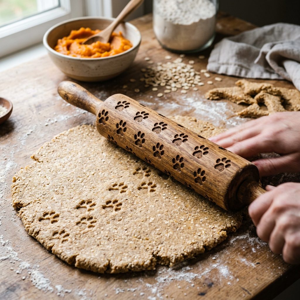 Stop Wasting Time! This Textured Rolling Pin Hack Makes 100 Gorgeous Dog Treats in Seconds!