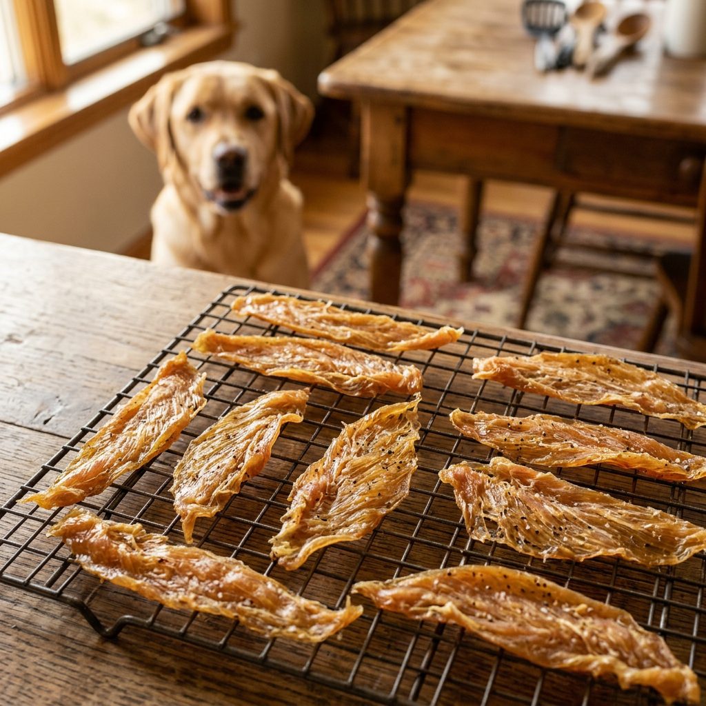 The 1-Ingredient Oven Chicken Jerky That Will Make Your Dog Forget Store-Bought Treats!