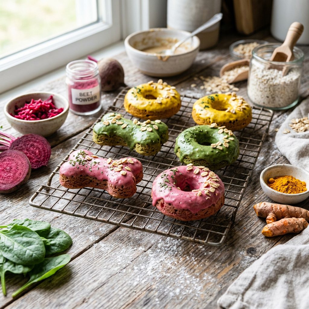 The Cutest Treats Ever: Learn How to Bake Soft, Wheat-Free Dog Donuts with Naturally Colored Glaze!