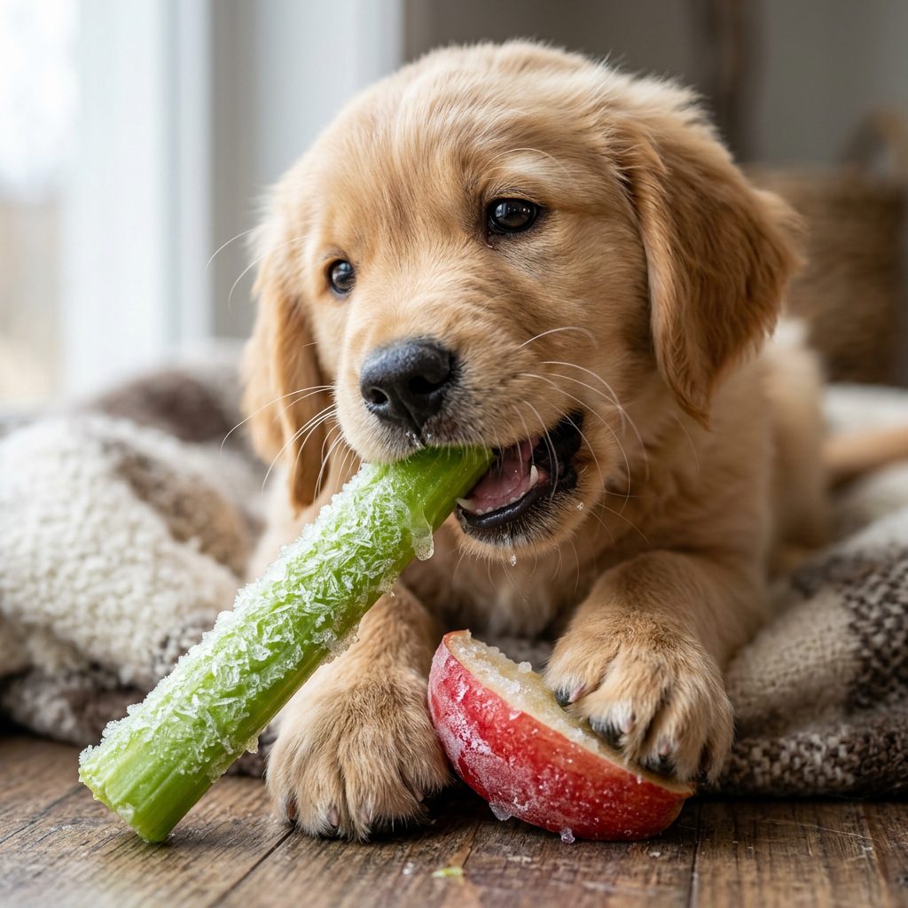 The Pain-Relieving Frozen Apple & Celery Teething Chews Every New Puppy Owner Needs!