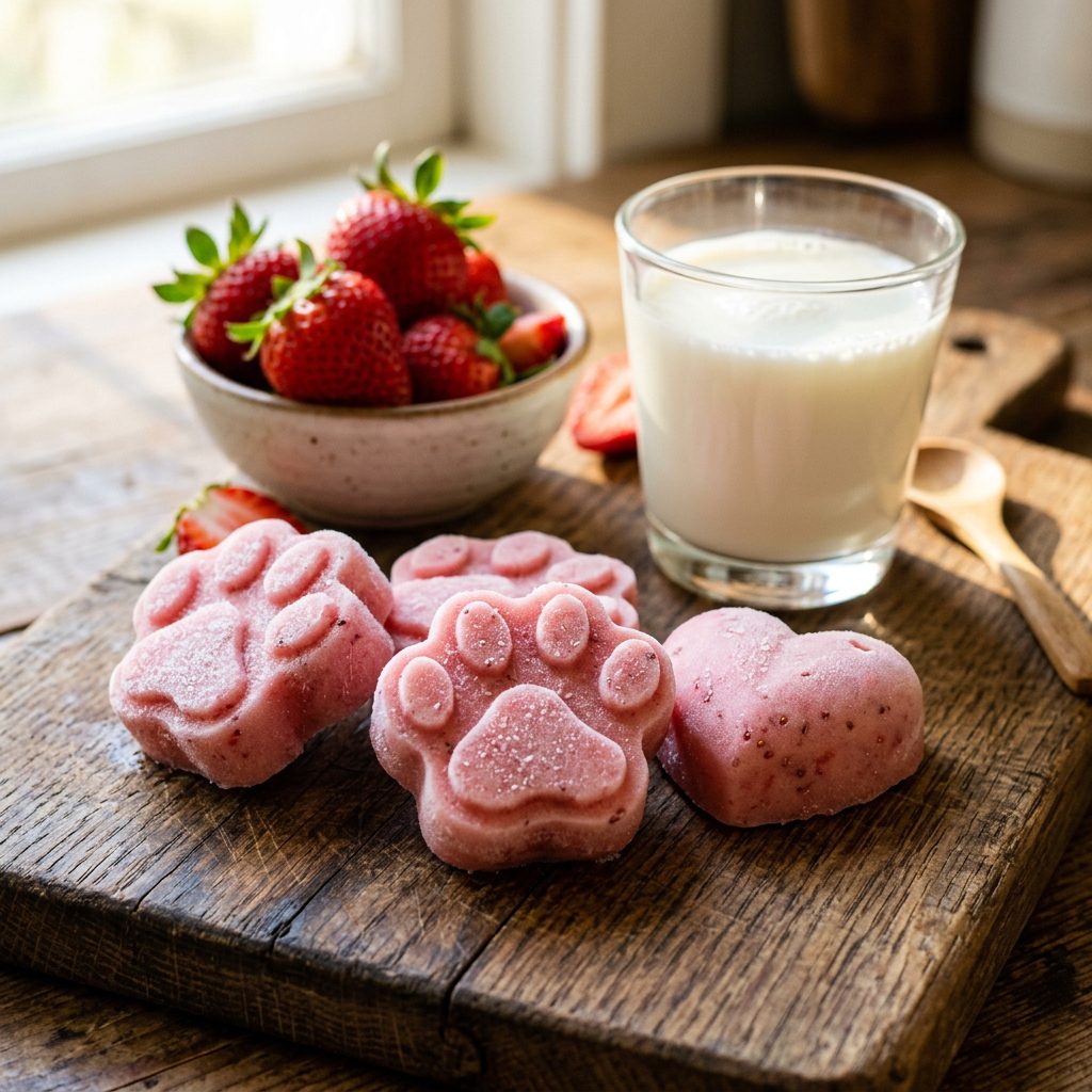 These 2-Ingredient Frozen Goat Milk and Strawberry Treats Are the Ultimate Summer Cooler!