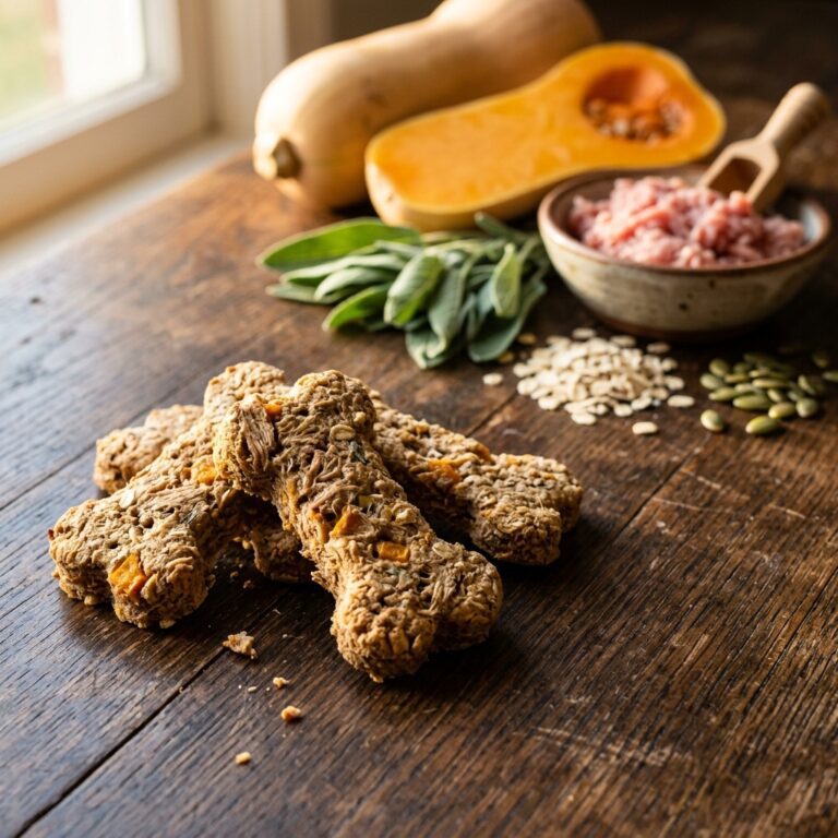 This Rich Butternut Squash and Turkey Dinner Biscuit is the Ultimate Autumn Comfort Food for Dogs!