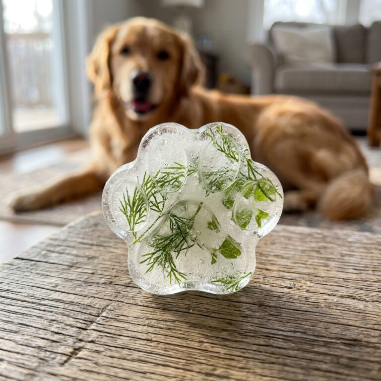 Beat The Summer Heat! 3-Ingredient Frozen Bone Broth And Dill Dog Treats For Instant Cooling!