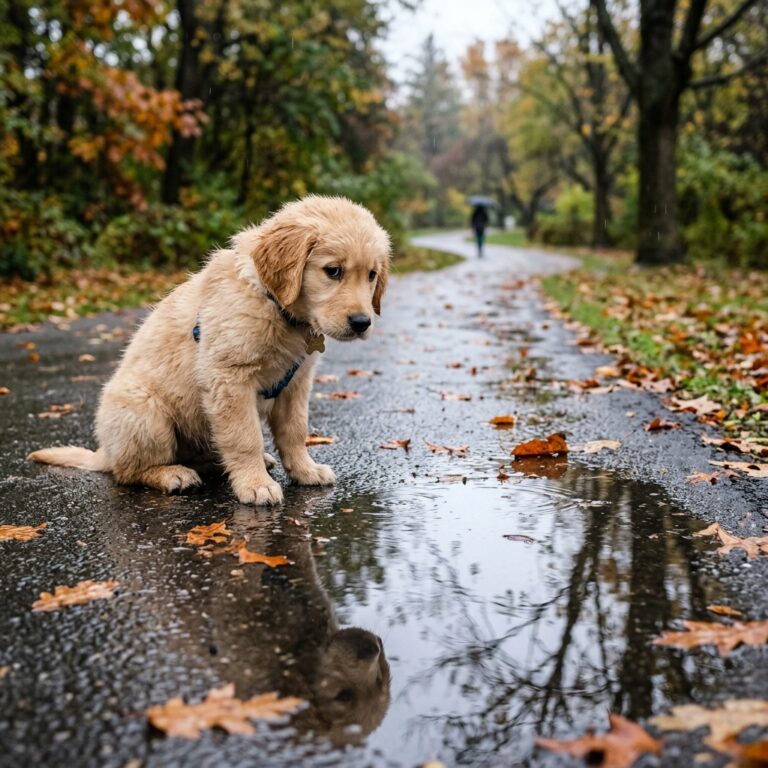Don't Get Stuck! How to Train a Stubborn Puppy to Walk Through Puddles Without Fear