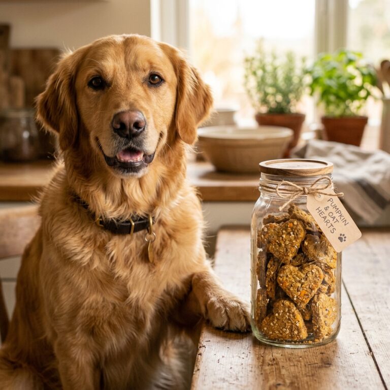 How My Chubby Pup Lost 5 Pounds with These High-Fiber Pumpkin and Oat Bran Biscuits!