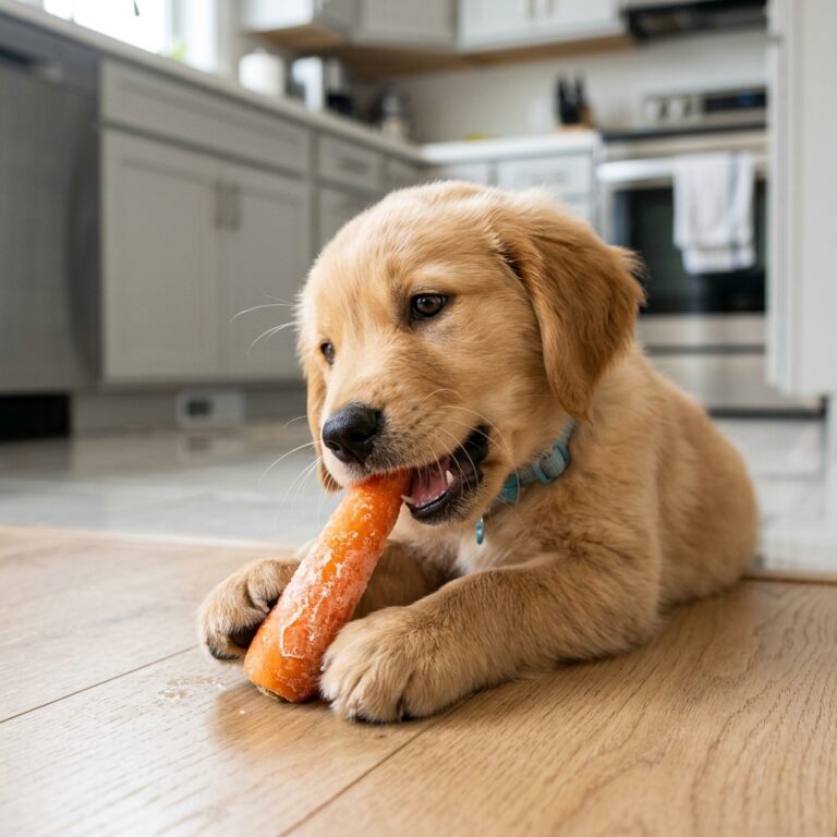 Instant Teething Relief: Frozen Baby Carrot Teething Treats For Puppies