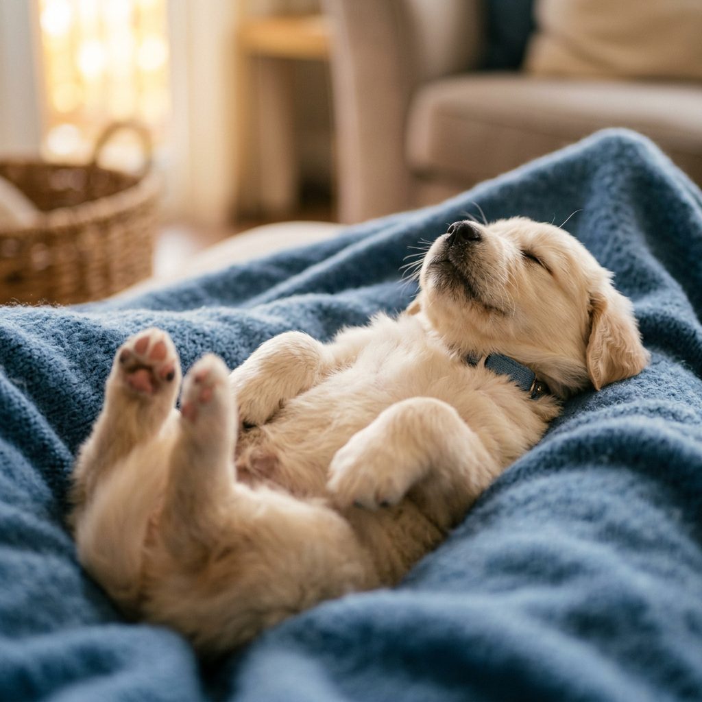 Is Your Puppy Sleeping in This Weird Position? Here's What It Means