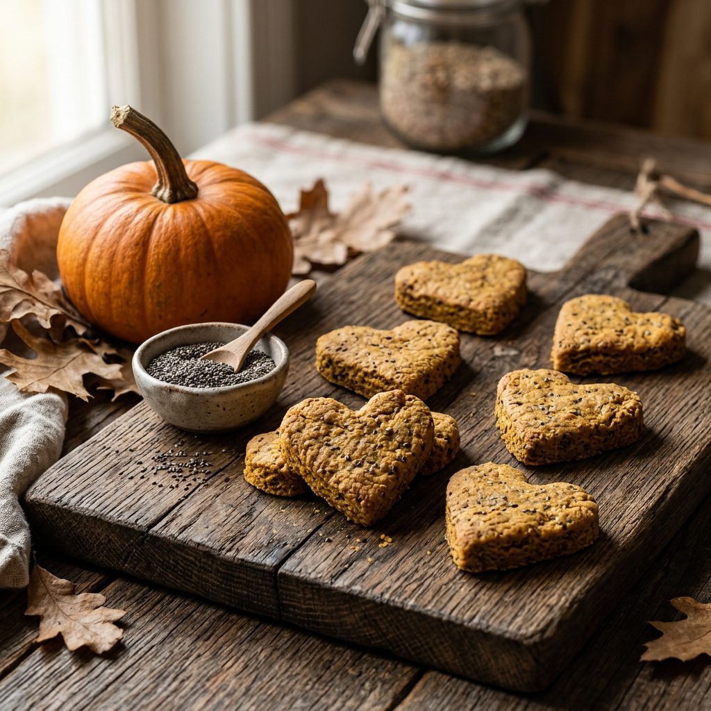 Say Goodbye to Tummy Troubles: Baked Chia Seed and Pumpkin Dog Treats