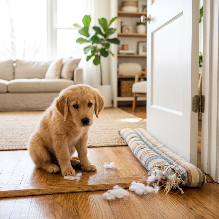 Stop the Destruction! How to Keep Your Puppy From Chewing Your Door Draft Stoppers