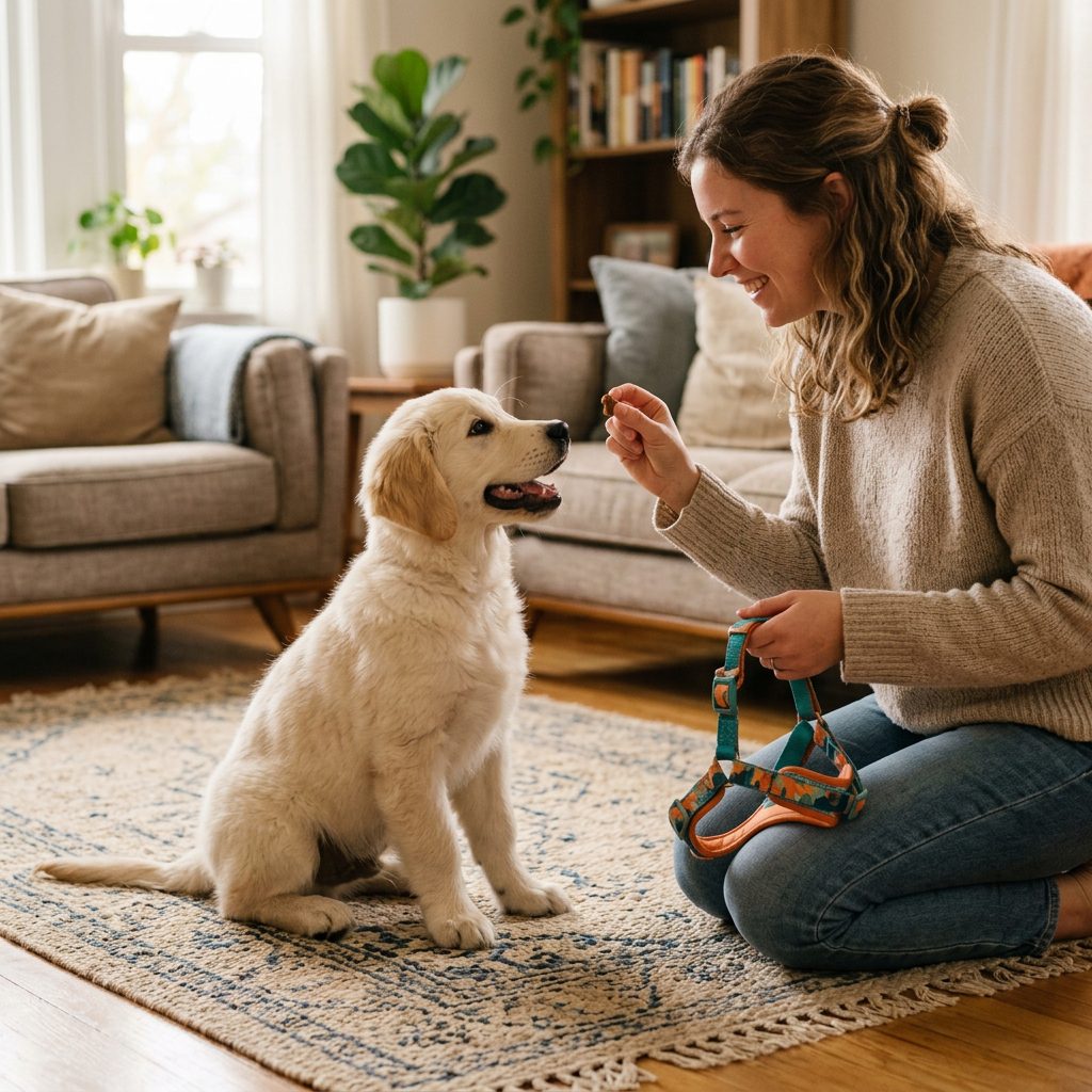 Stop the Wrestling Match: How to Stop a Puppy Biting When Putting on a Harness