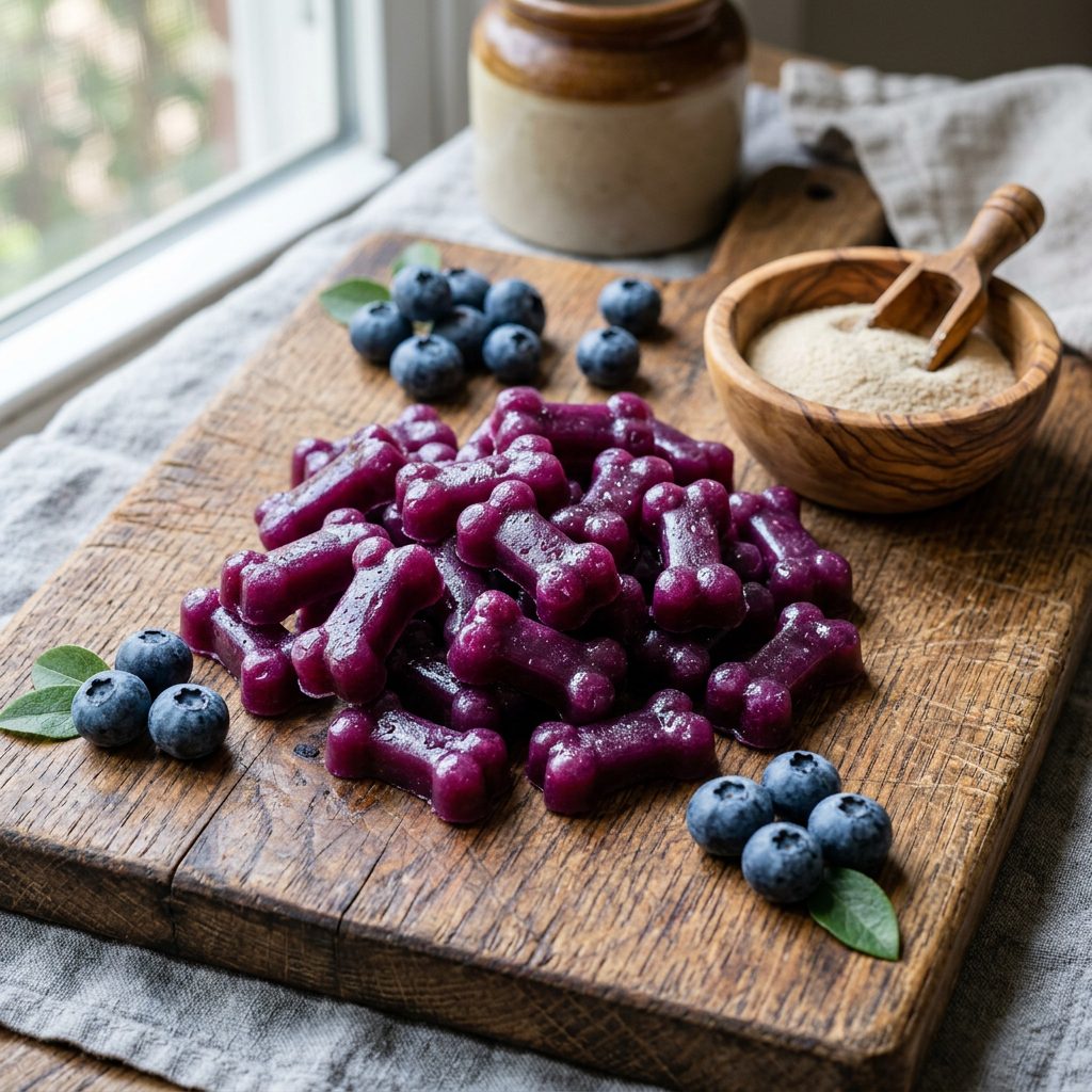Superfood Alert: Joint-Saving Beef Gelatin Dog Treats With Blueberries