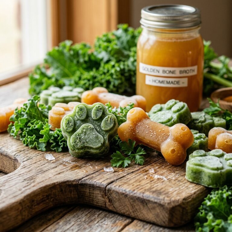 The Easiest Frozen Bone Broth And Kale Dog Treats For Ultimate Gut Health