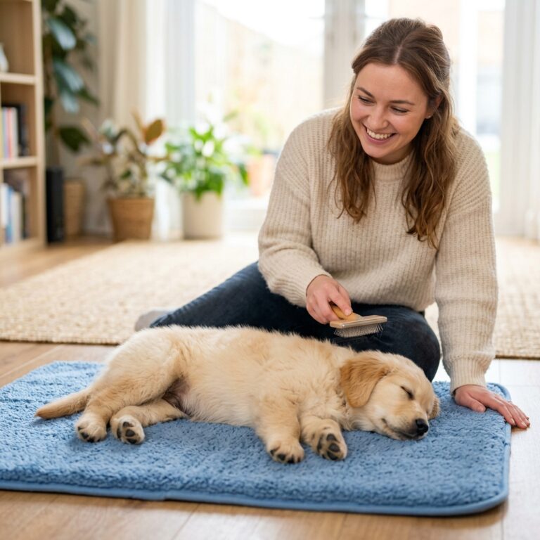 The Easiest Way to Train Your Puppy to Lay on Their Side for Stress-Free Brushing