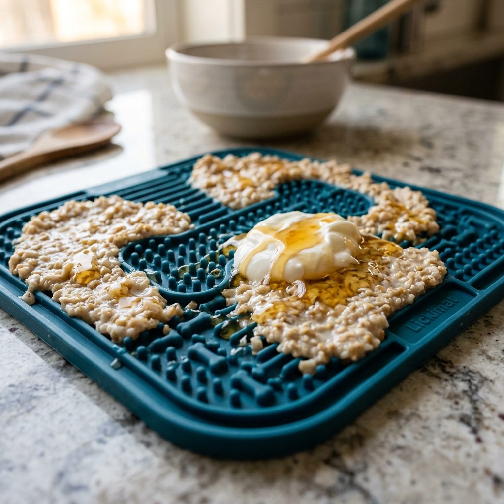 The Sleepytime Secret: This Oatmeal Honey Lick Mat Stops Nighttime Anxiety