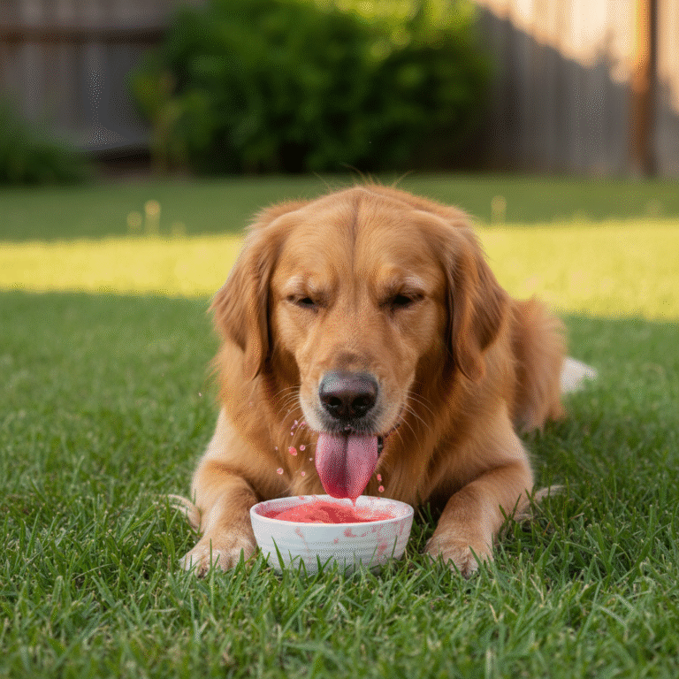 2-Ingredient Frozen Watermelon Slushie to Cool Dogs Fast