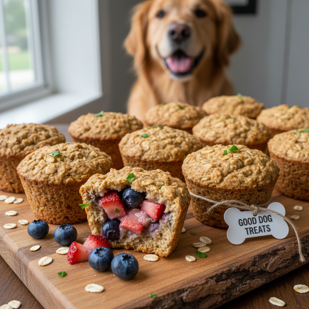 Breakfast For Dogs: Baked Oatmeal Cups Stuffed With Fruit