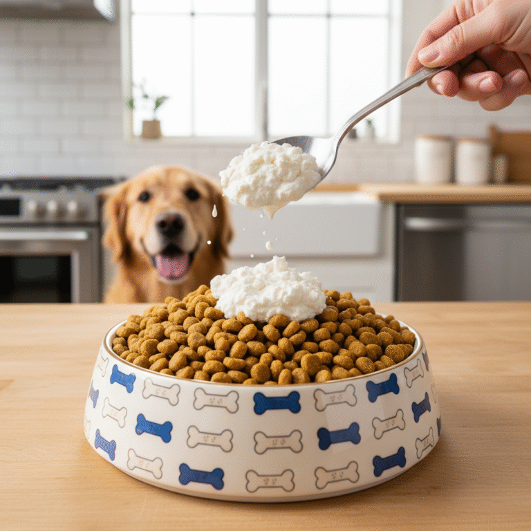 Fluffy Whipped Cottage Cheese Topper for Boring Kibble