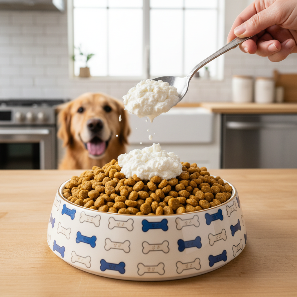 Fluffy Whipped Cottage Cheese Topper for Boring Kibble
