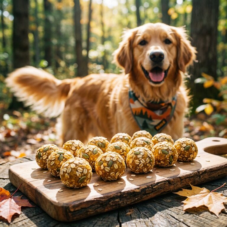 No-Bake Pumpkin Energy Balls for Hiking Dogs