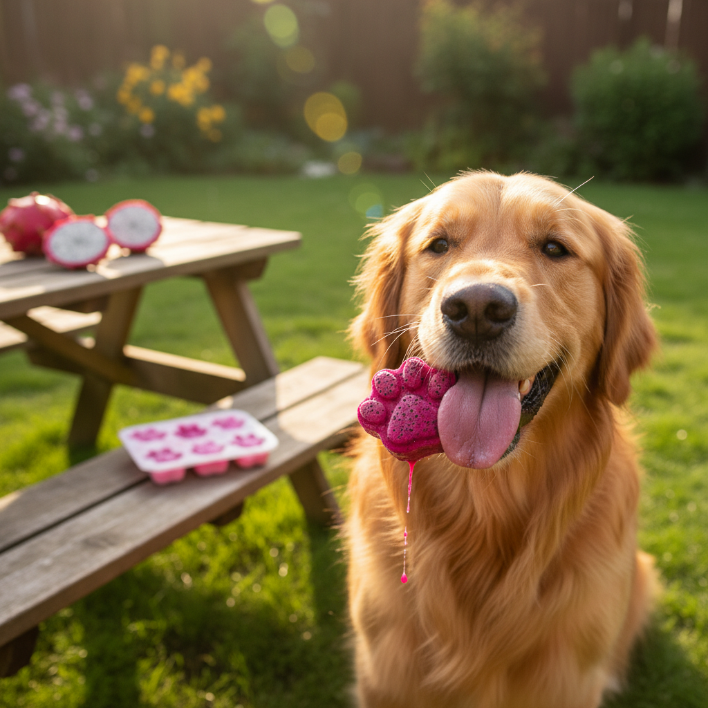 Stunning Pink Dragon Fruit Pupsicles for Summer Hydration
