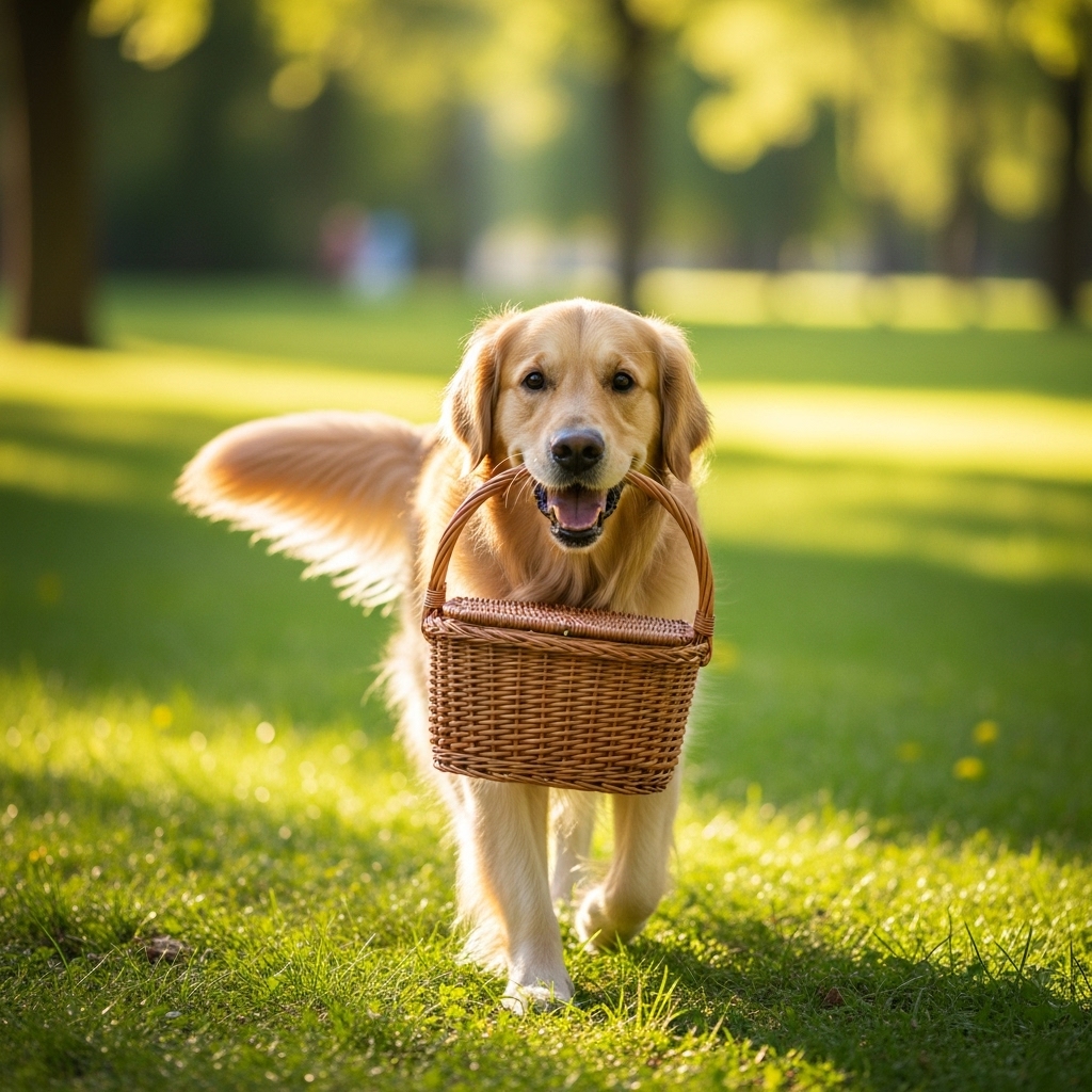 The Cutest Trick Ever: Teach Your Dog To Carry A Picnic Basket