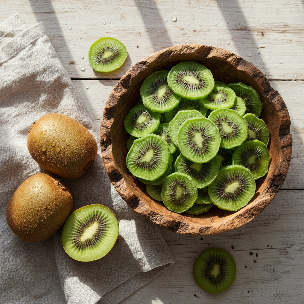 The Vitamin C Bomb: Tart Dehydrated Kiwi Chips for Immunity