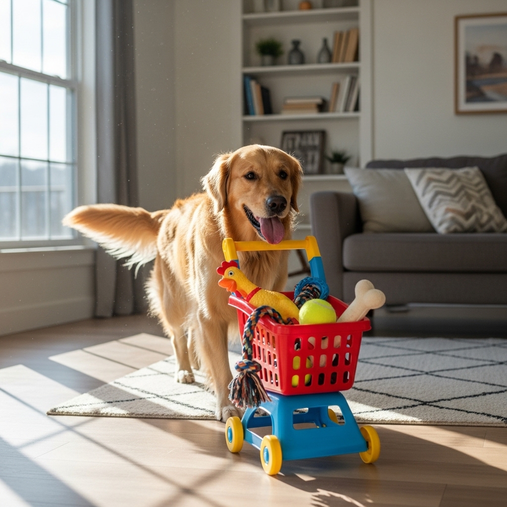 Viral Video Gold: Teach Your Dog To Push A Mini Shopping Cart