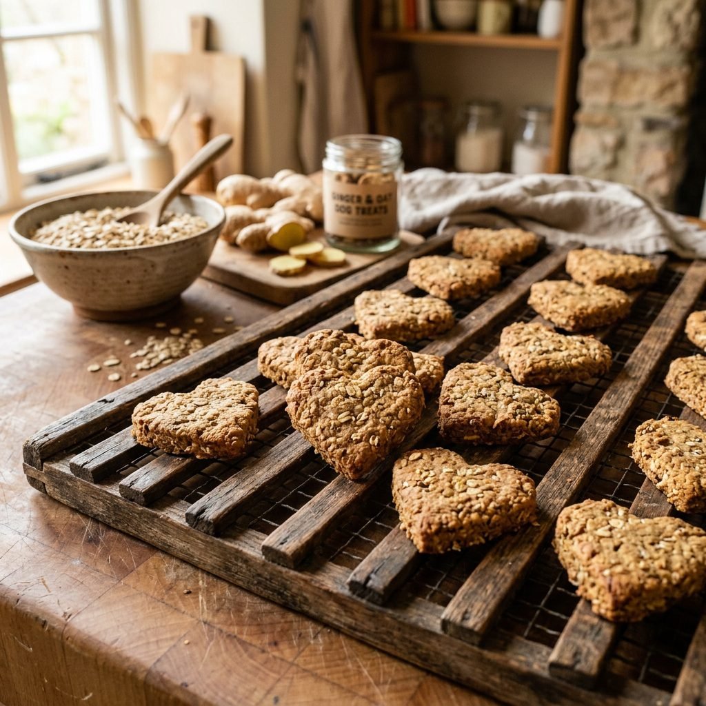 Does Your Dog Throw Up in the Car? Try These Ginger Oat Dog Biscuits Tonight!