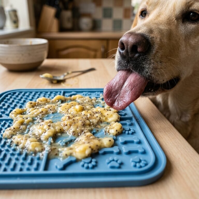 Stop Dog Crate Crying Instantly with This 3-Ingredient Banana Chia Calm Lick Mat!